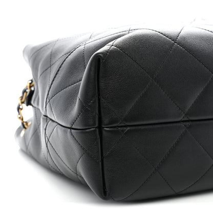 Chanel Calfskin Quilted Small Coco Base Shopping Bag Black 9 of 10