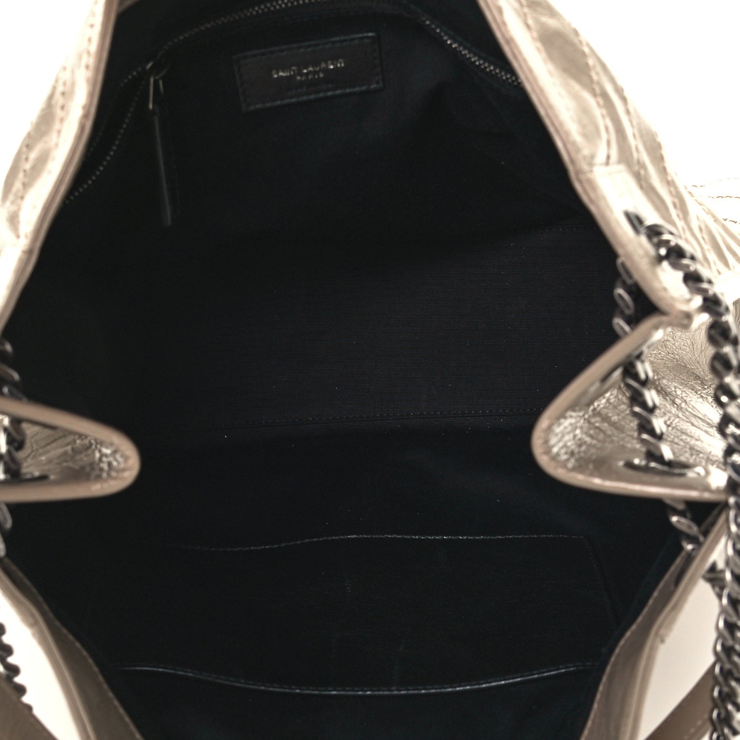 Crinkled Calfskin Matelasse Monogram Large Niki Shopper Tote Dusty Grey