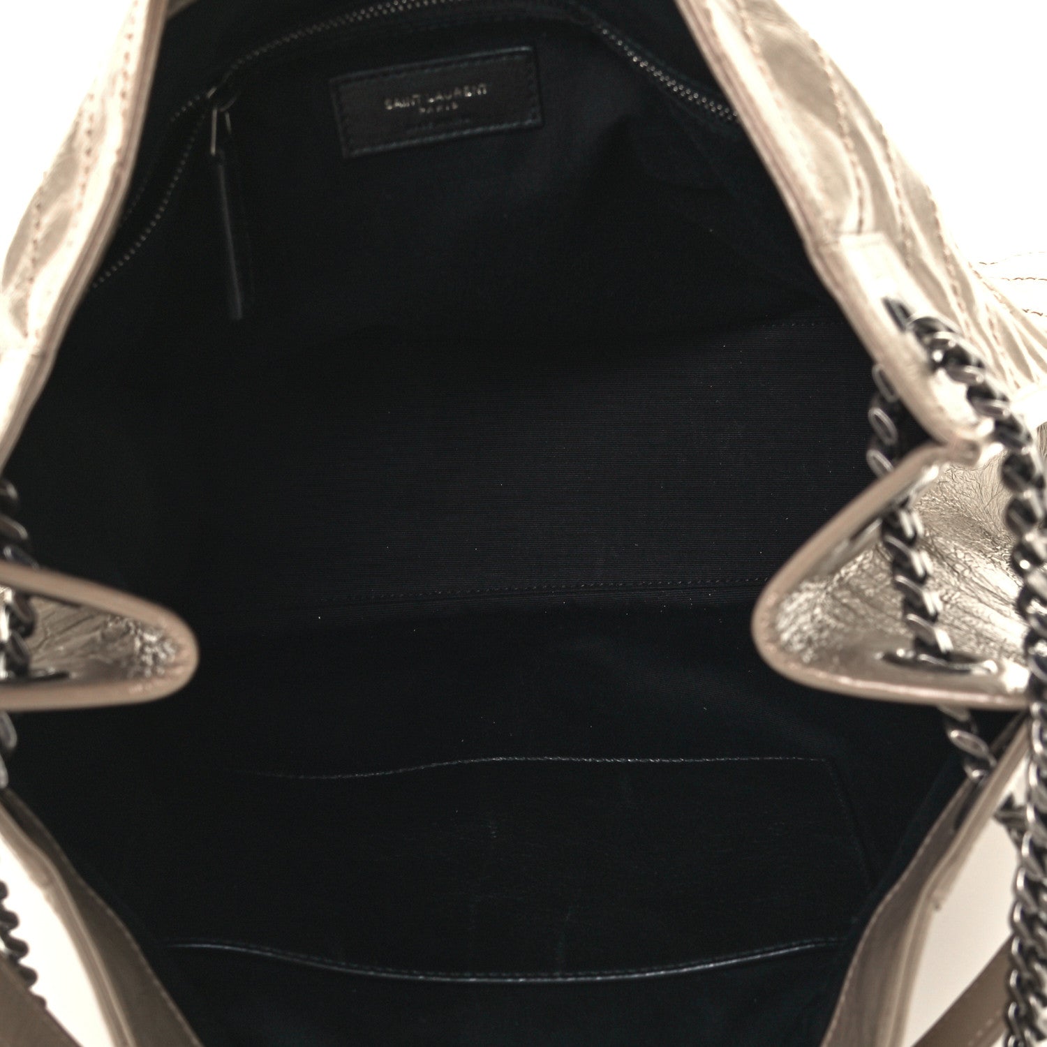 Saint Laurent Crinkled Calfskin Matelasse Monogram Large Niki Shopper Tote Dusty Grey 5 of 13