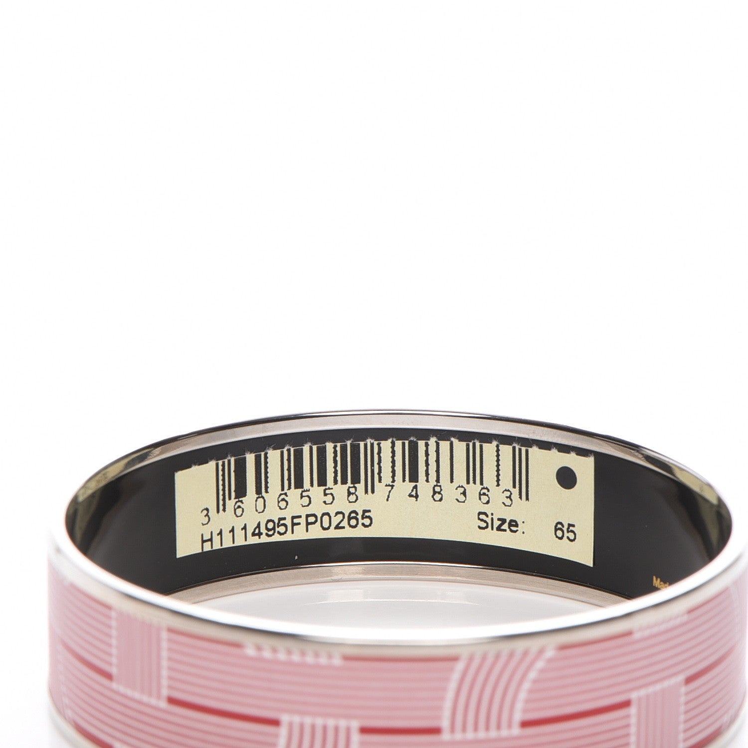 Hermes Enamel Printed Wide Circuit 24 Faubourg Bracelet 65 Rouge White 5 of 6