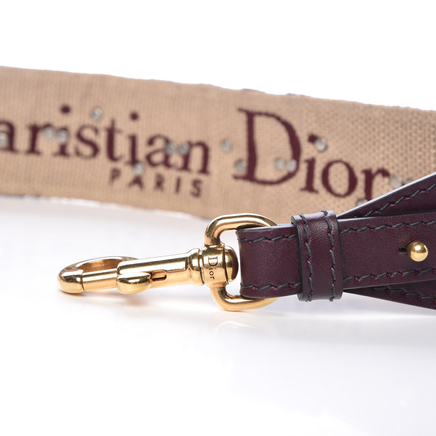 Oblique Studded Shoulder Strap Burgundy