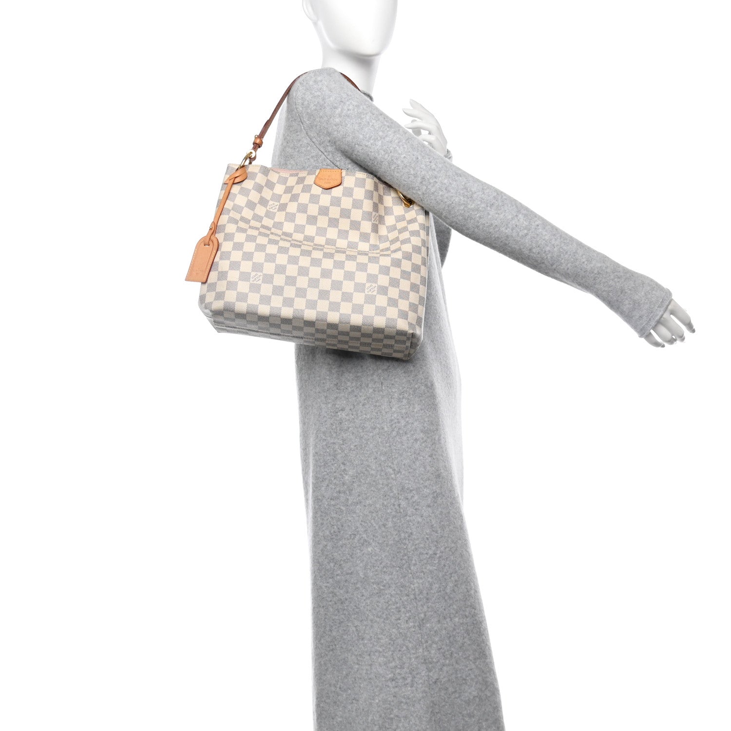 Louis Vuitton Damier Azur Graceful PM Rose Ballerine 2 of 14