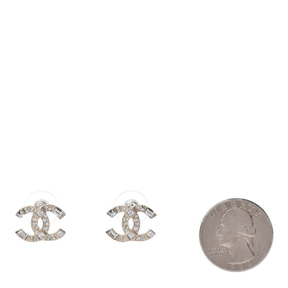 Chanel Crystal Baguette CC Earrings Gold 2 of 5