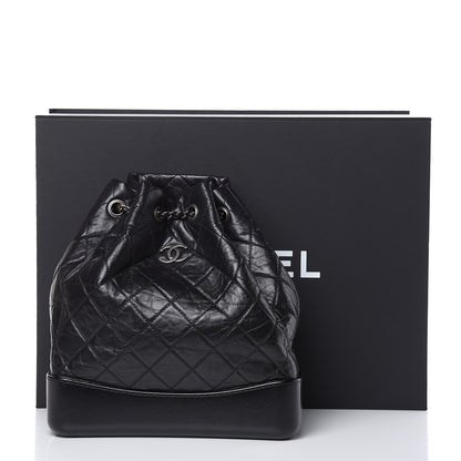 Chanel Aged Calfskin Quilted Gabrielle Backpack Black 12 of 12