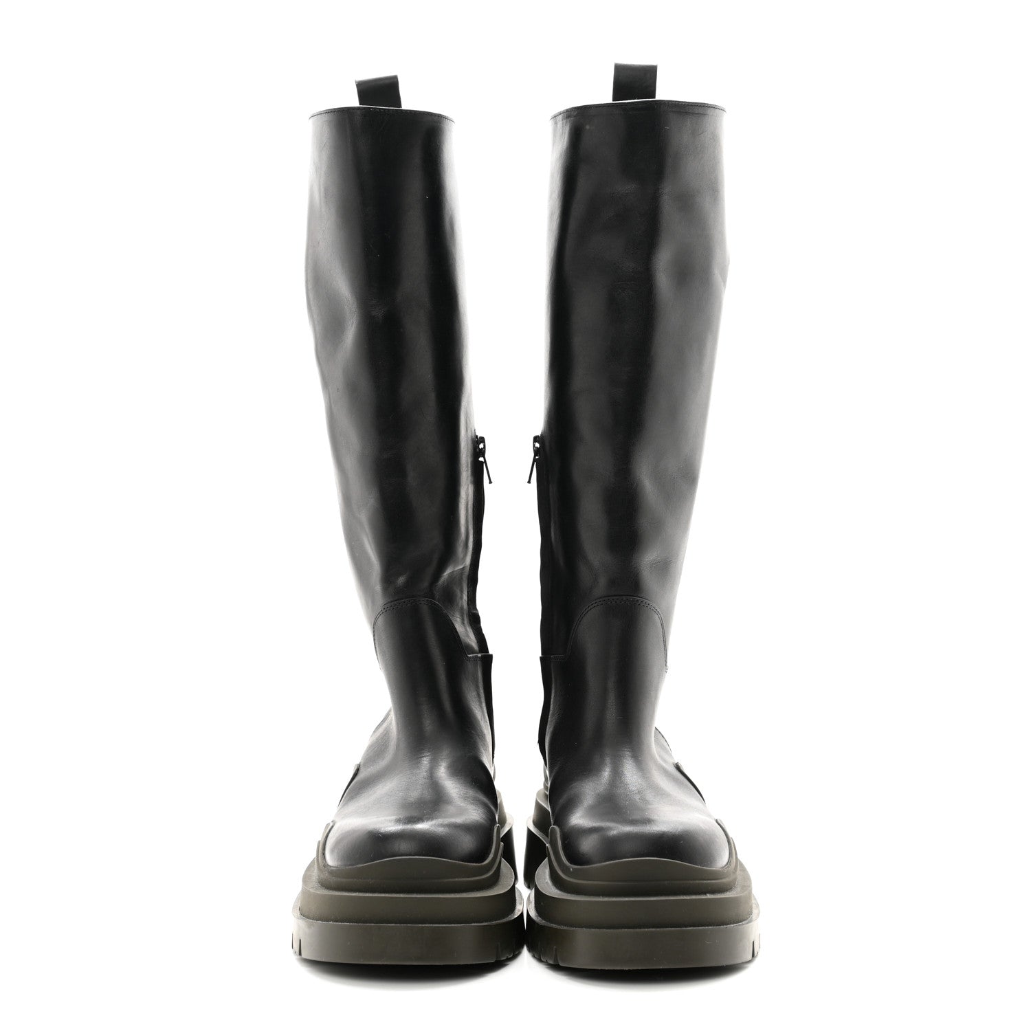 Bottega Veneta Calfskin The Tire High Boots 37 Black Camping 2 of 10