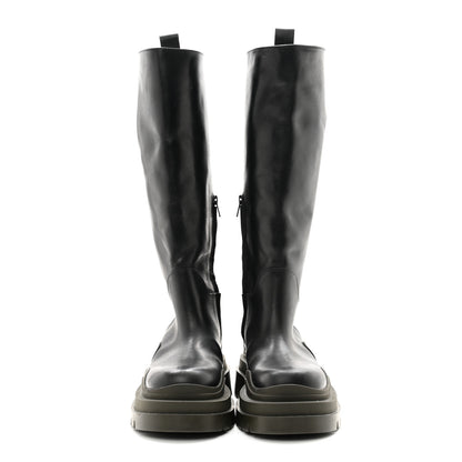 Bottega Veneta Calfskin The Tire High Boots 37 Black Camping 2 of 10