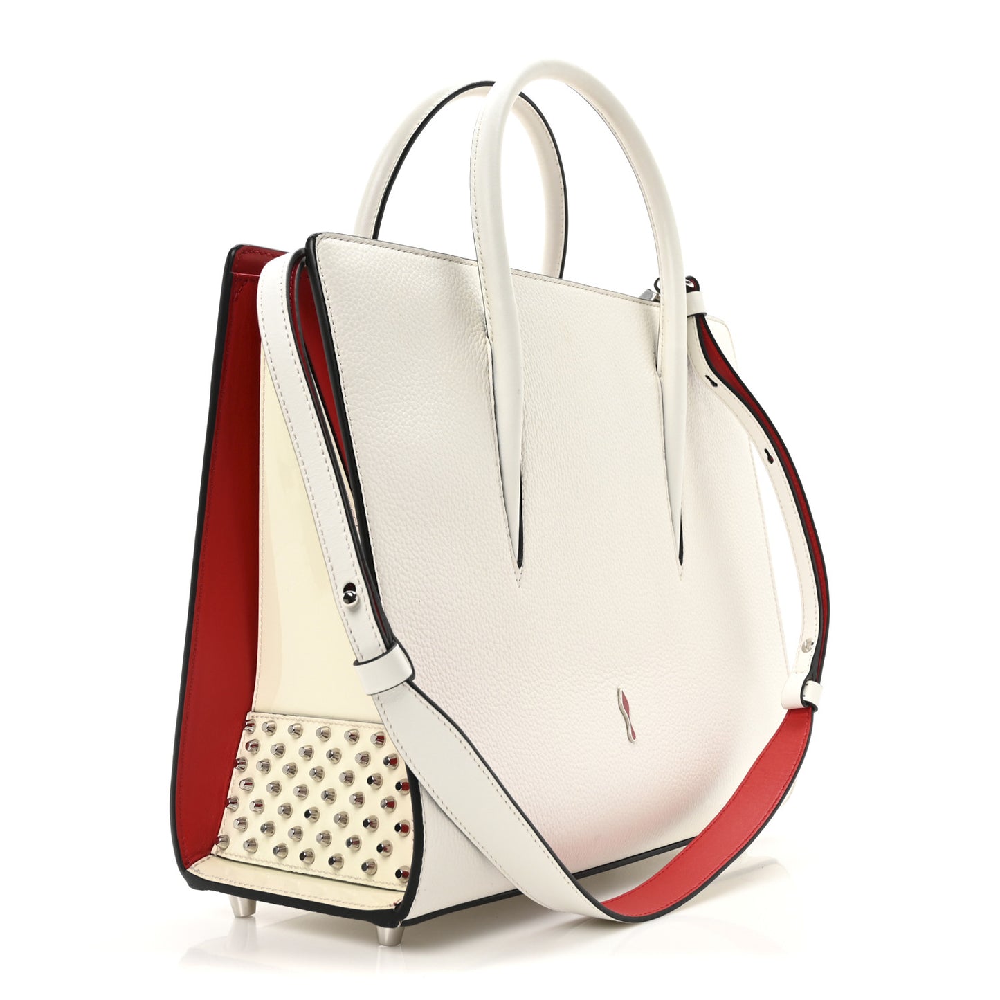 Calfskin Empire Studded Medium Paloma Snow