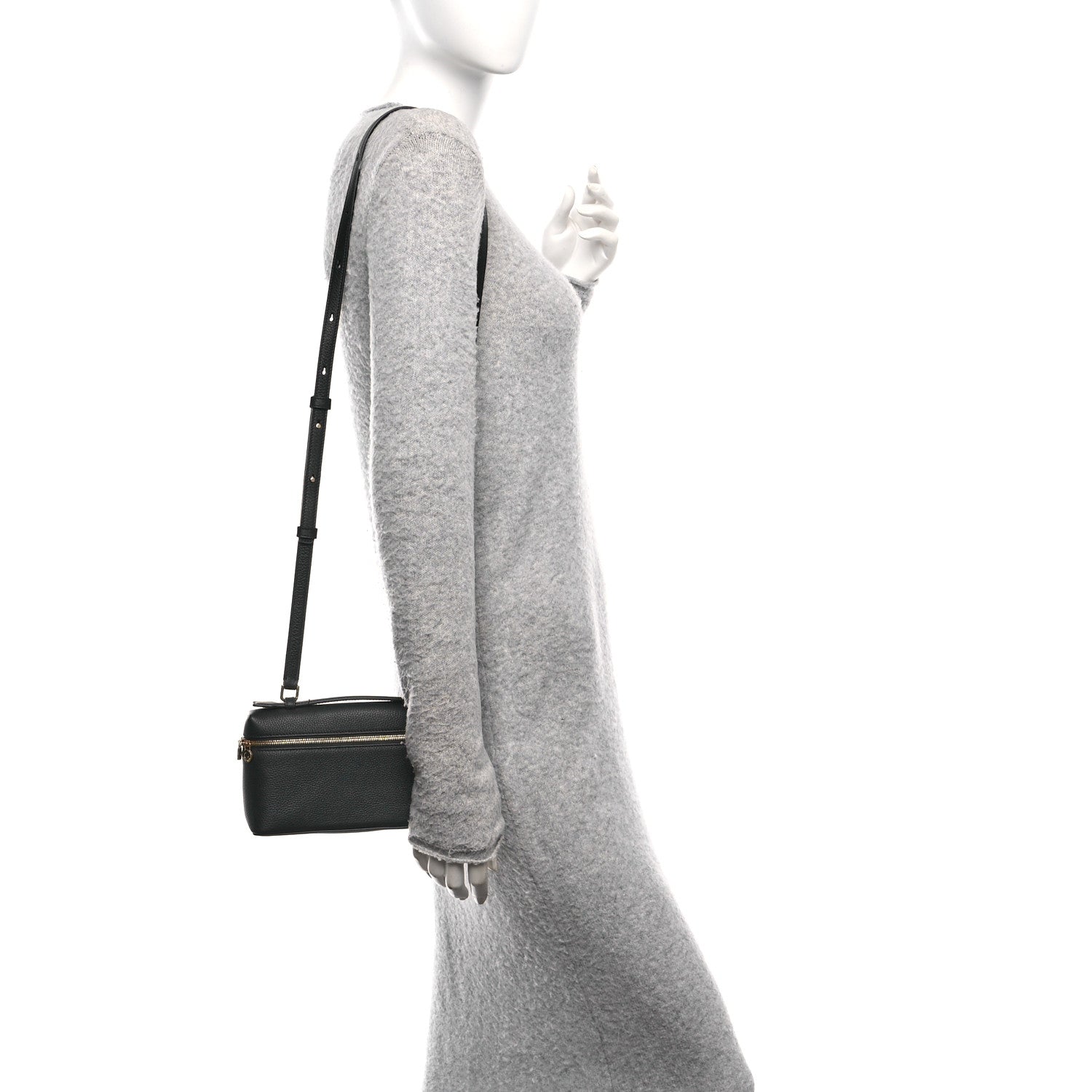 Loro Piana Grained Calfskin L19 Extra Pocket Pouch Black 1754526