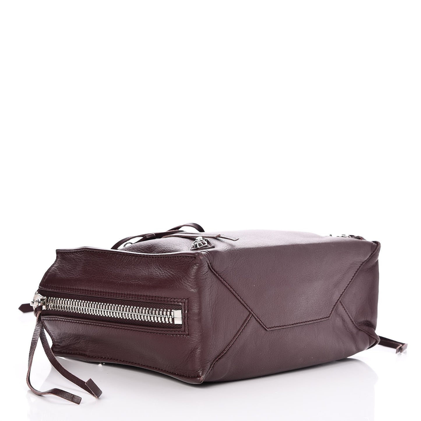 Calfskin Papier Mini A4 Zip Around Tote Rouge Aubergine