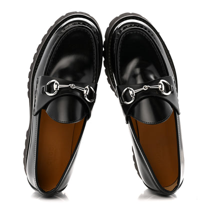 Gucci Cordovan Lux Womens Horsebit 45mm Platform Loafers 37.5 Black 2 of 13