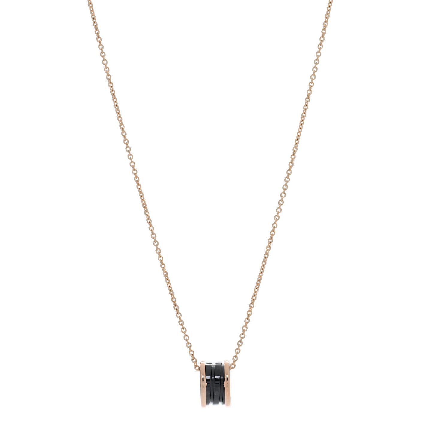 18K Rose Gold Black Ceramic B.Zero1 Pendant Necklace
