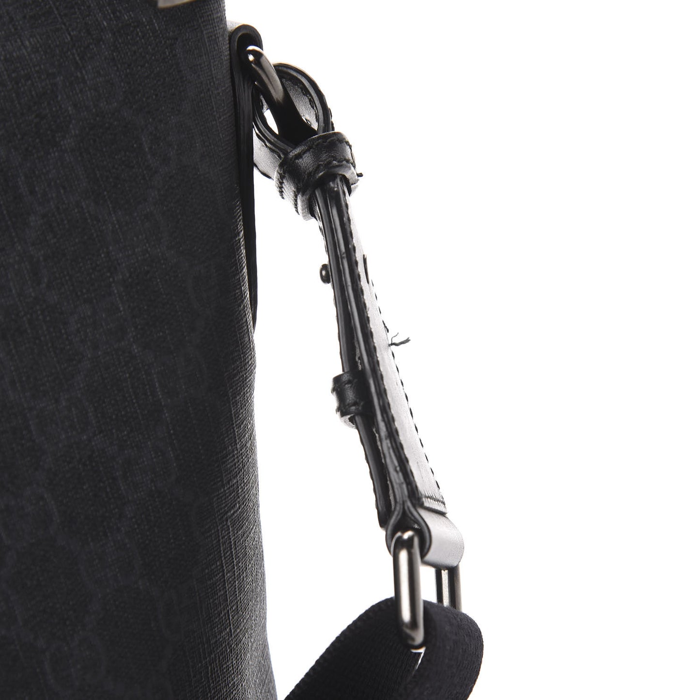 GG Supreme Monogram Crossbody Messenger Bag Black Grey