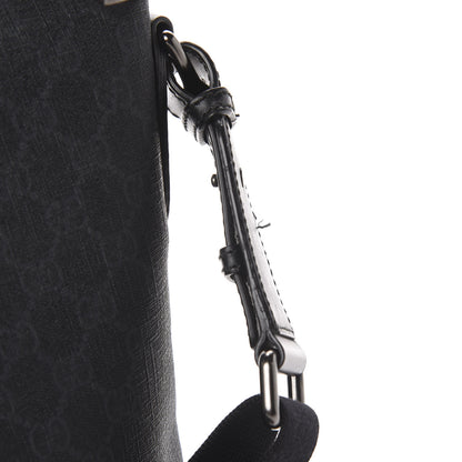 Gucci GG Supreme Monogram Crossbody Messenger Bag Black Grey 7 of 10