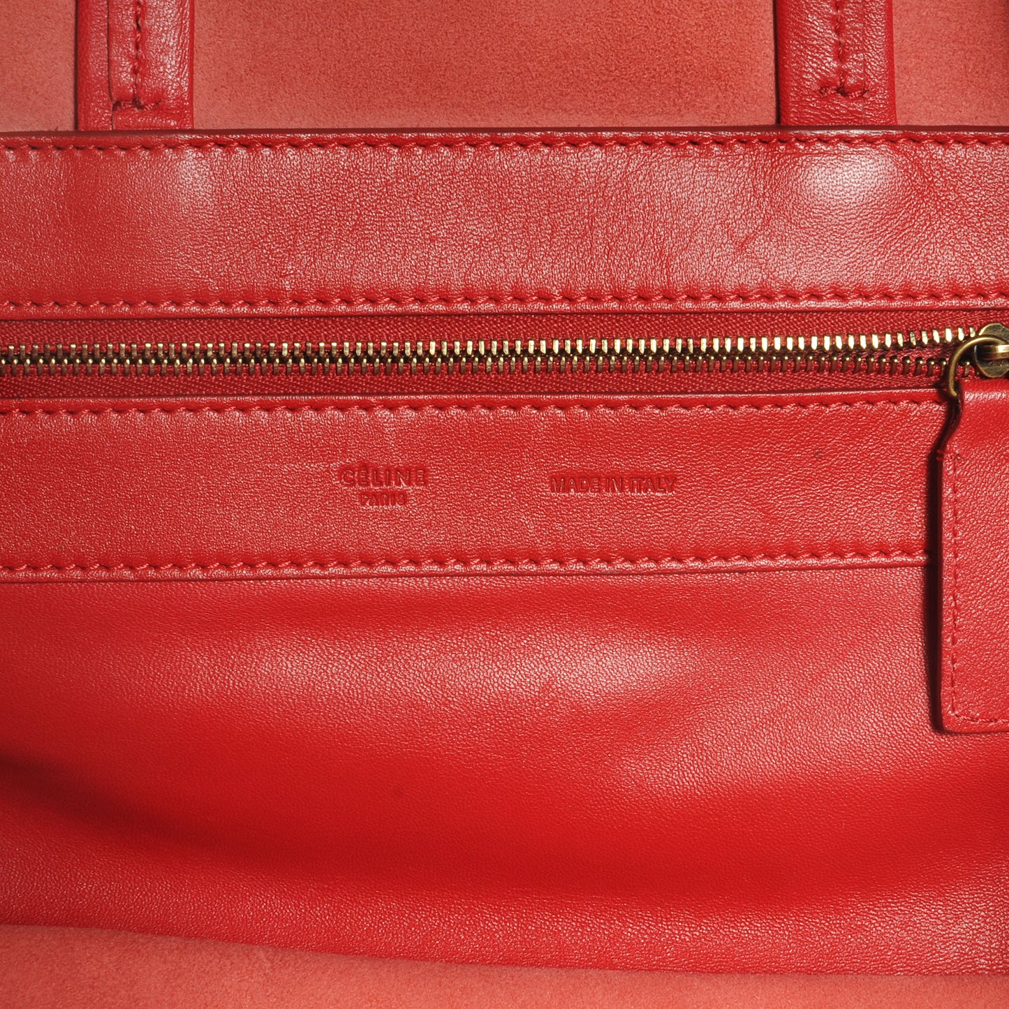 Lambskin Cabas Vertical Tote Red