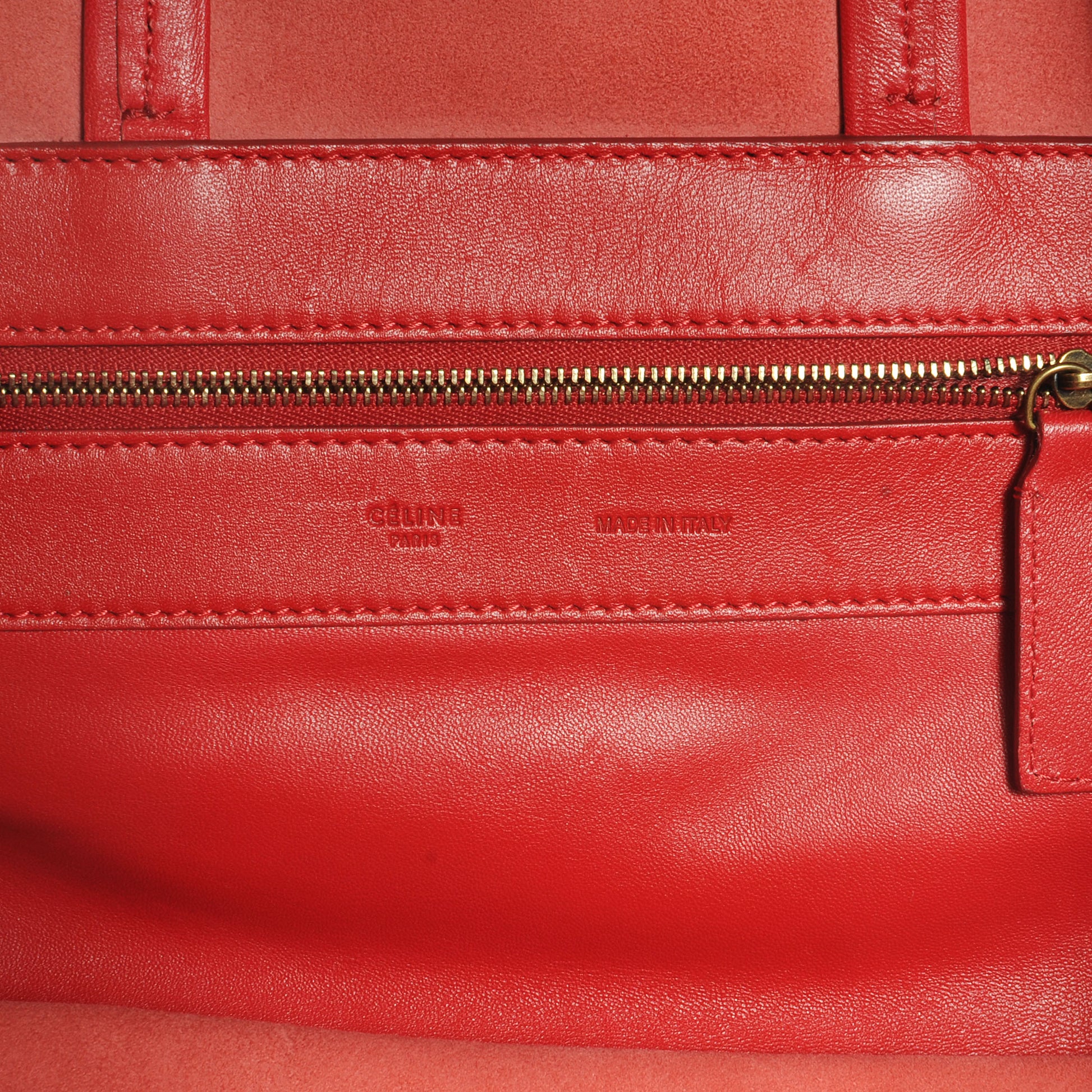 Celine Lambskin Cabas Vertical Tote Red 7 of 8
