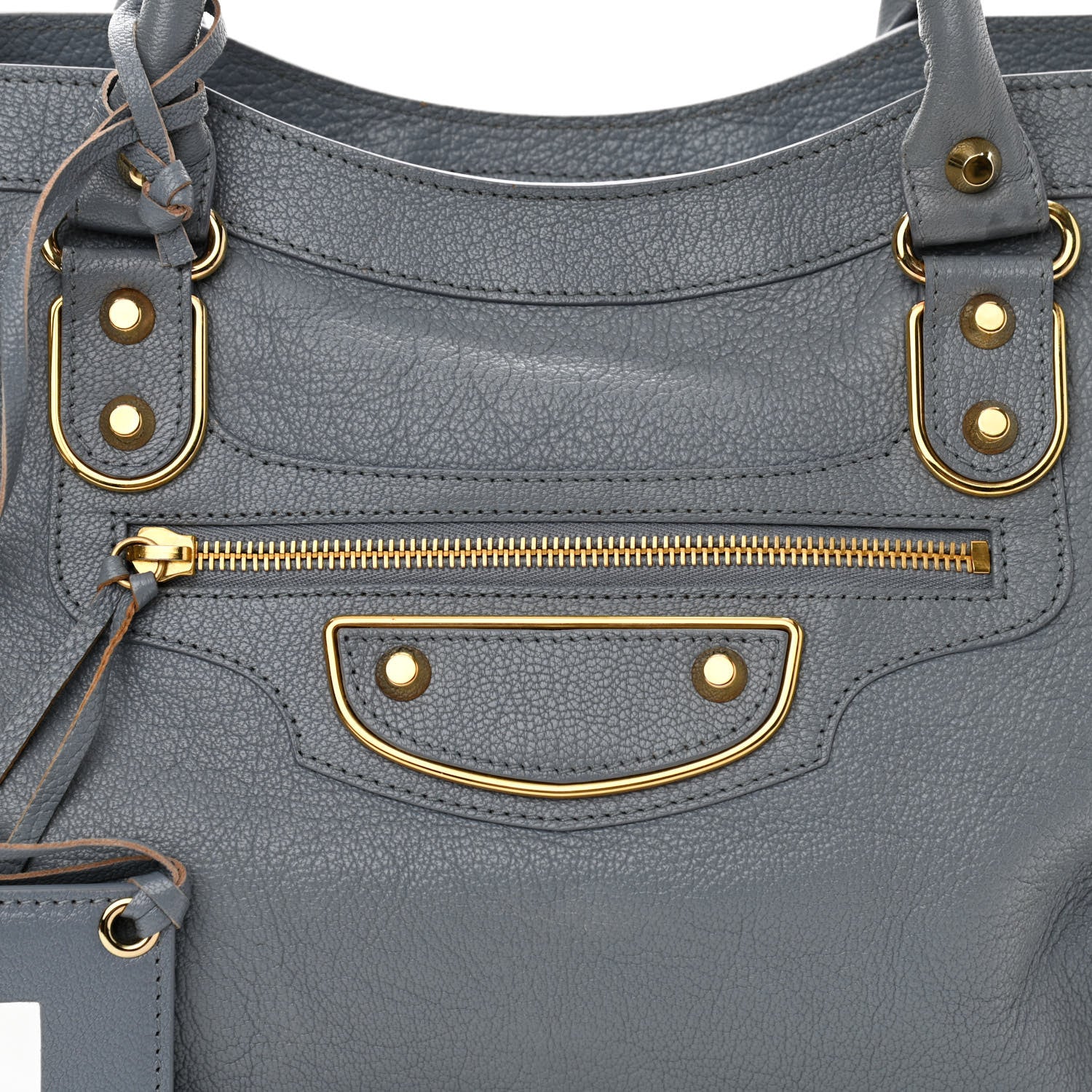 Balenciaga Chevre Gold Metallic Edge Hardware City Bleu Acier 8 of 10