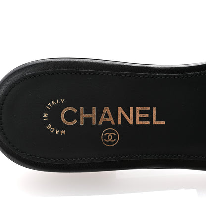 Chanel Lambskin Quilted Turnlock Flat Mules 36 Black 6 of 10