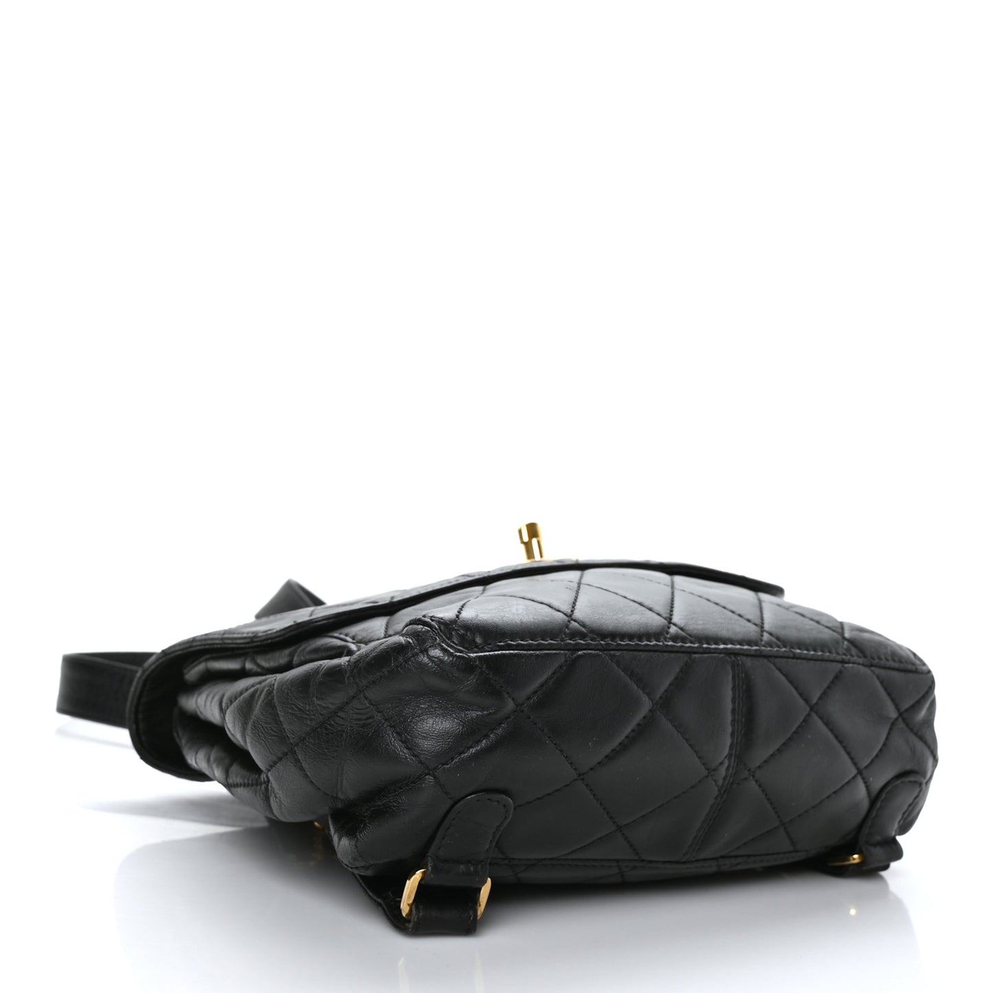 Lambskin Quilted Backpack Black