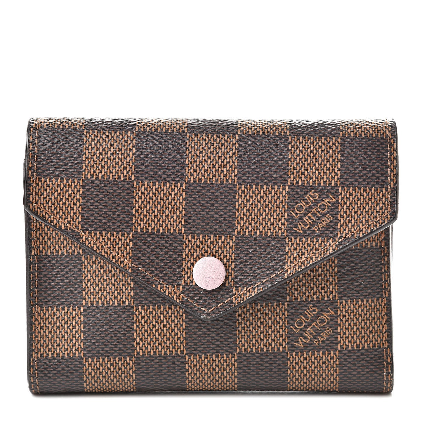 Damier Ebene Victorine Wallet Rose Ballerine