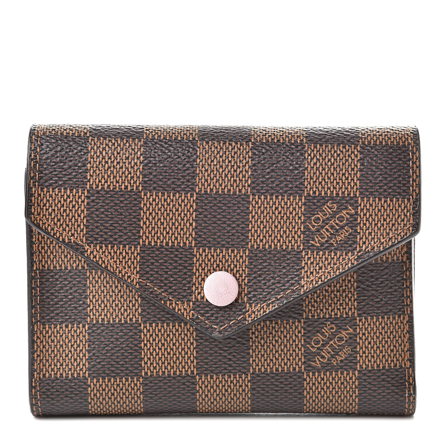 Louis Vuitton Damier Ebene Victorine Wallet Rose Ballerine 1 of 9