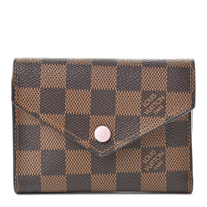 Louis Vuitton Damier Ebene Victorine Wallet Rose Ballerine 1 of 9