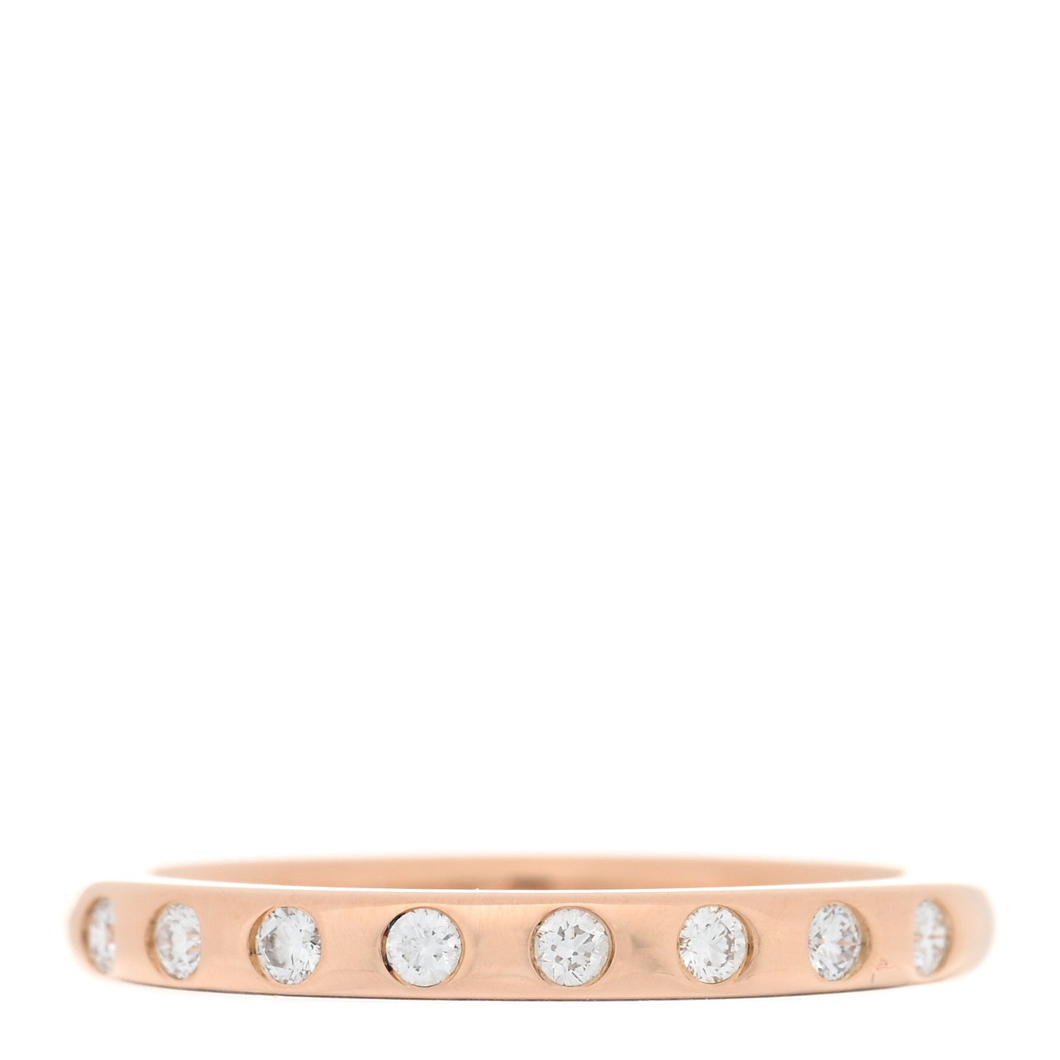 Tiffany 18K Rose Gold Diamond Elsa Peretti 8 Diamond Stacking Band Ring 58 8.5 1 of 4