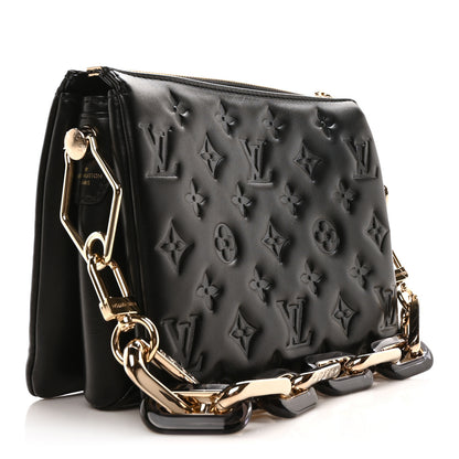 Louis Vuitton Lambskin Crystal Embellished Monogram Coussin BB Black 3 of 10