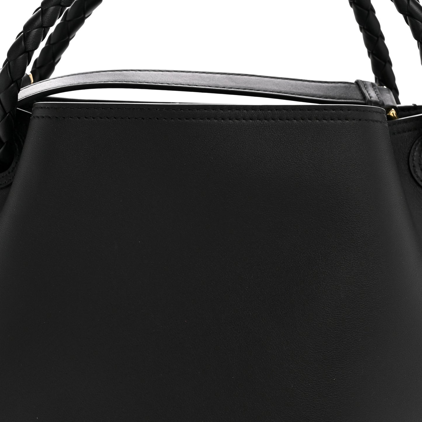 Silky Calfskin Small Andiamo Bucket Bag Black