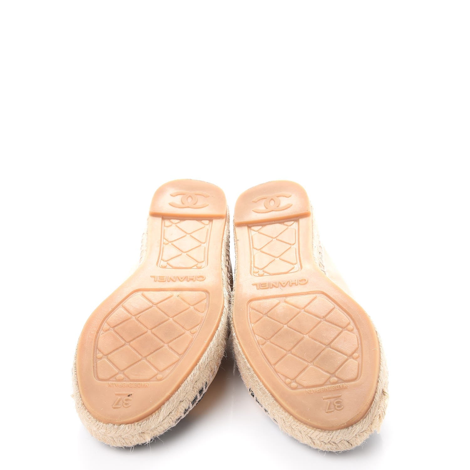 Chanel Lambskin CC Espadrilles 37 Beige Black 7 of 17