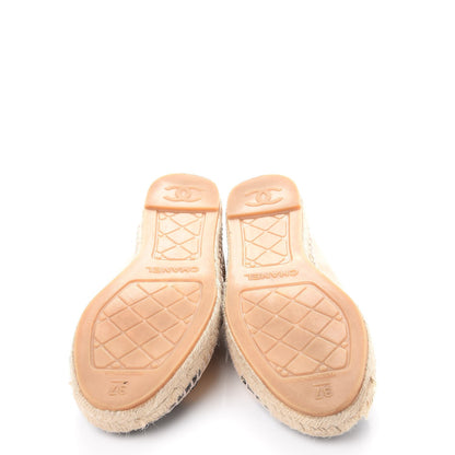 Chanel Lambskin CC Espadrilles 37 Beige Black 7 of 17