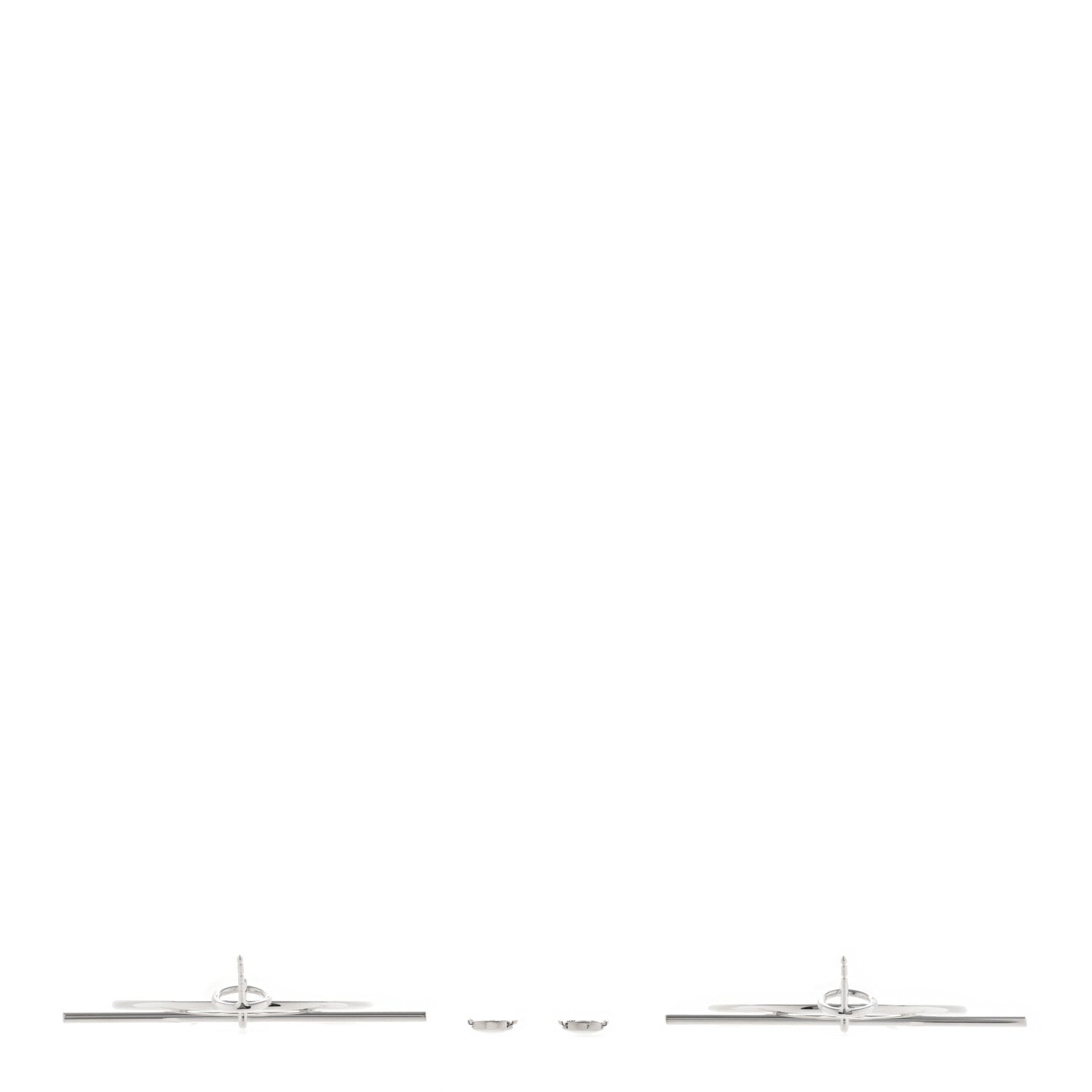 Hermes Sterling Silver MM Loop Earrings 3 of 4