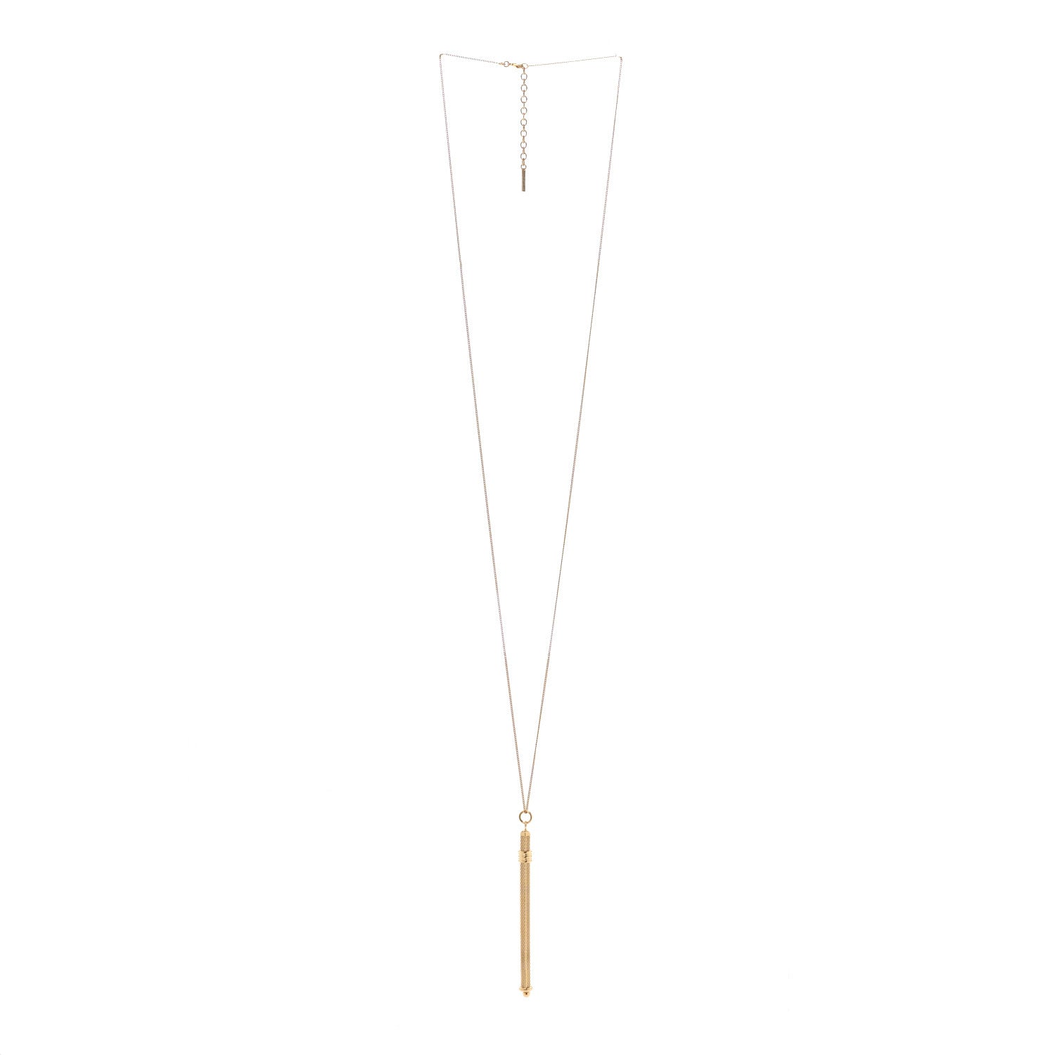 Saint Laurent Brass Long Stirrer Pendant Necklace Gold 3 of 7