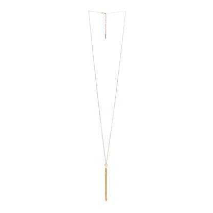 Saint Laurent Brass Long Stirrer Pendant Necklace Gold 3 of 7