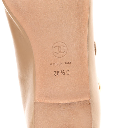 Chanel Lambskin Mary Jane Flats 38.5 Beige 7 of 10