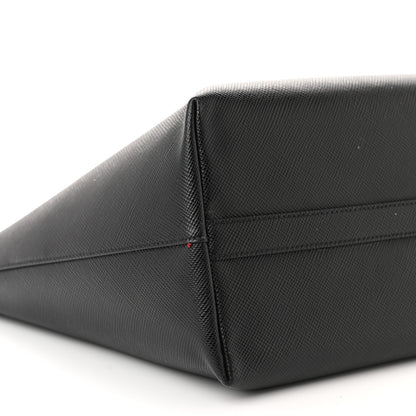 Prada Saffiano Cuir Shopping Tote Black Fuoco 10 of 17