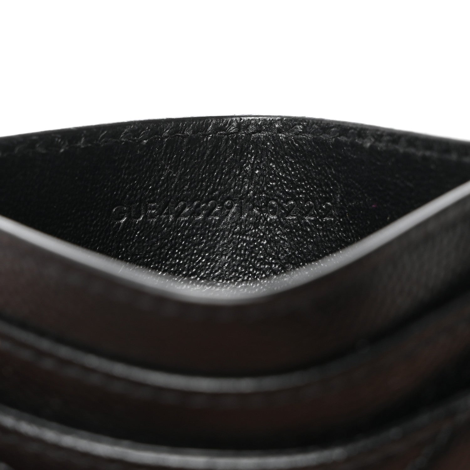 Saint Laurent Grain De Poudre Matelasse Chevron Monogram Credit Card Case Black 7 of 8