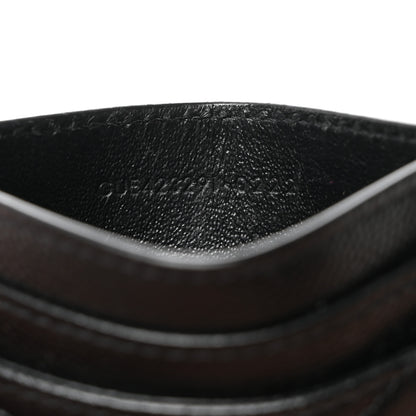 Saint Laurent Grain De Poudre Matelasse Chevron Monogram Credit Card Case Black 7 of 8