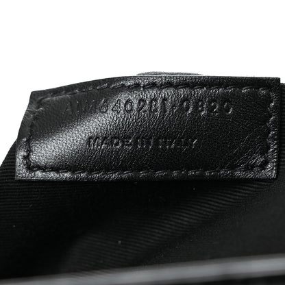 Saint Laurent Shiny Calfskin Crocodile Embossed Claude Tote Black 8 of 12