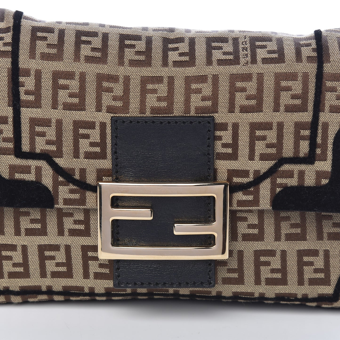 Zucchino Velvet Vitello Mini Mama Tube Bag Mogano Panna Black