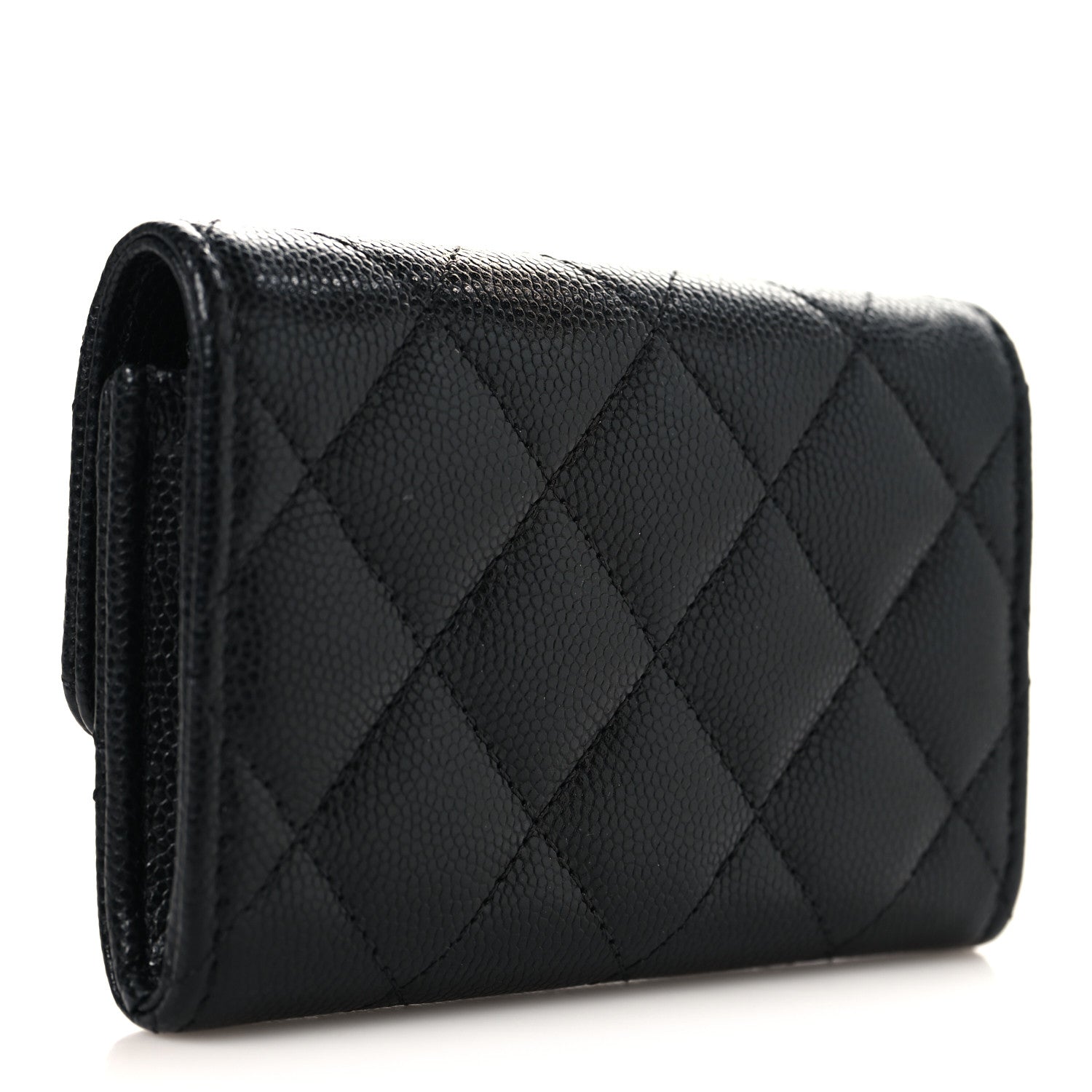 Chanel Caviar Quilted CC Glitter Flap Card Holder Black Black 3 of 8