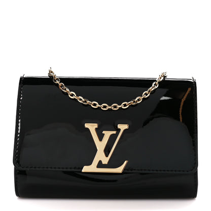 Louis Vuitton Patent Louise PM Chain Clutch Black 1 of 13