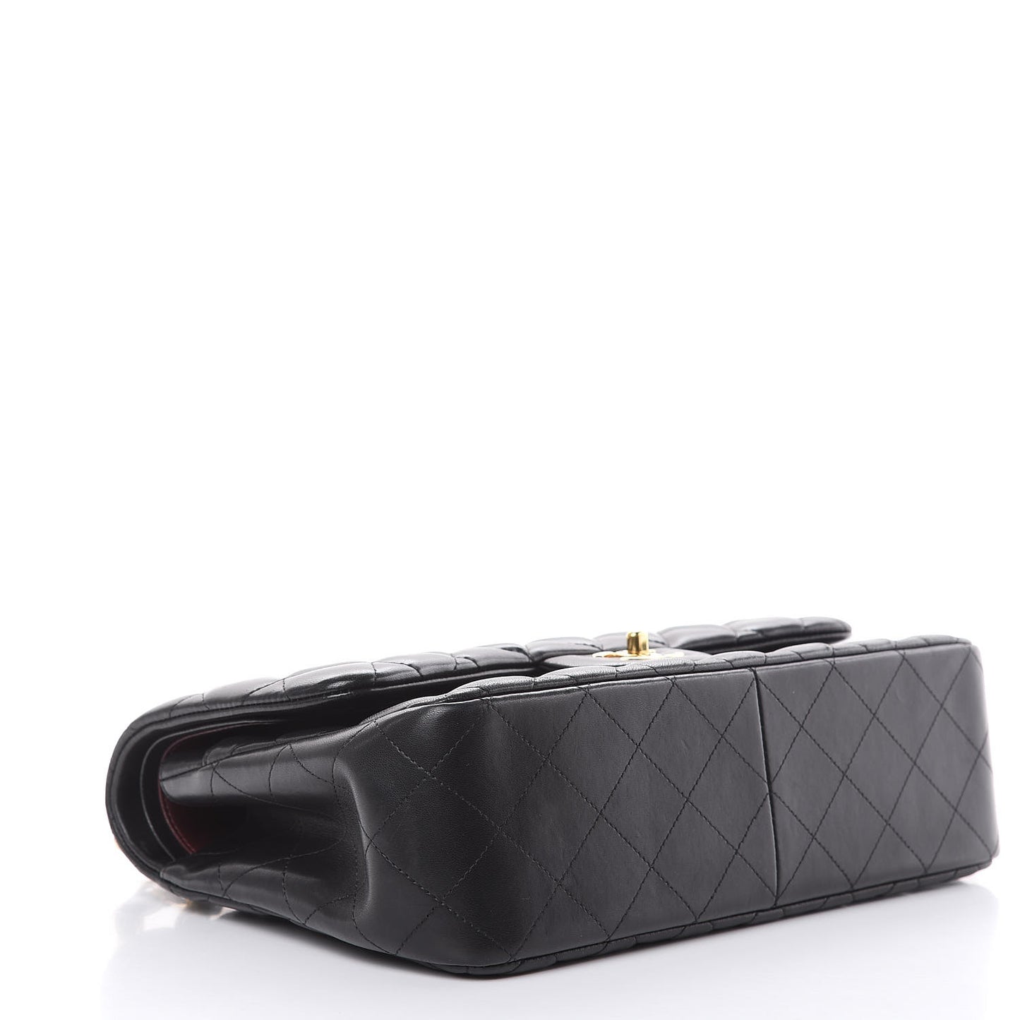 Lambskin Quilted Jumbo Double Flap Black
