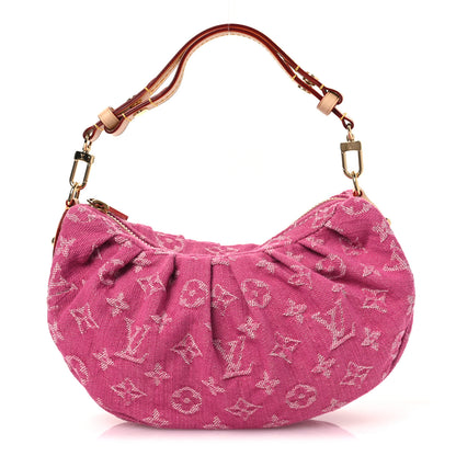 Louis Vuitton Monogram Denim Pochette Valley Fuchsia 1 of 10