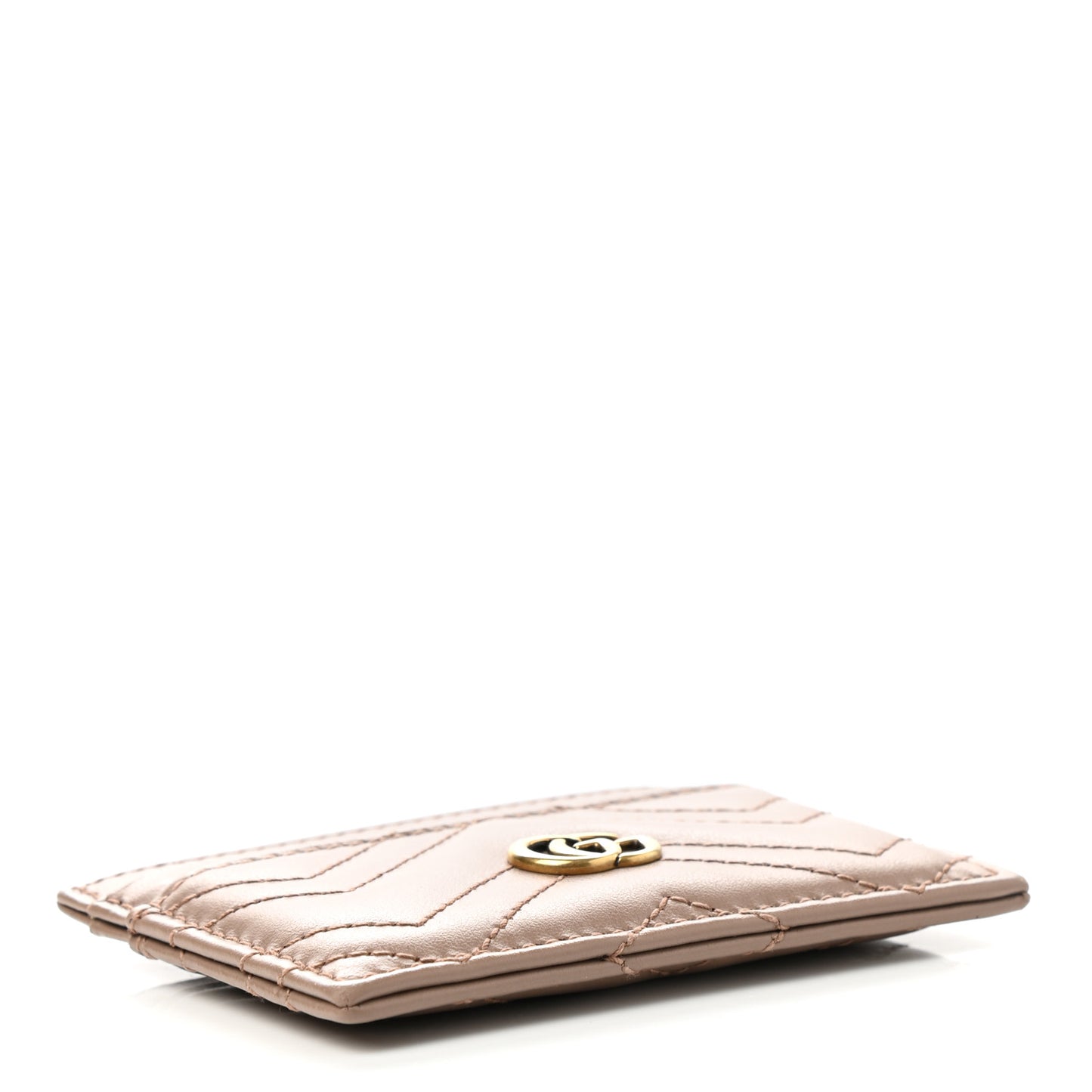 Calfskin Matelasse GG Marmont Card Holder Porcelain Rose