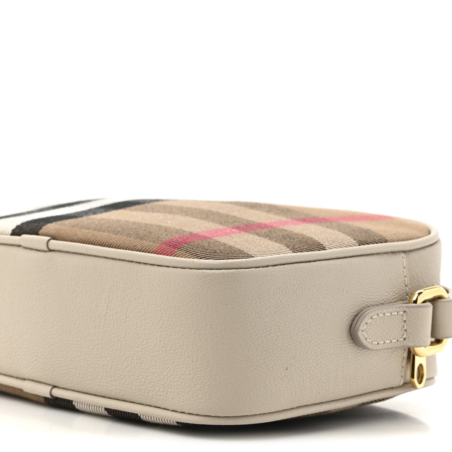 Calfskin House Check Small Camera Bag Limestone