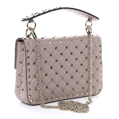 Valentino Garavani Lambskin Medium Rockstud Spike Shoulder Bag Poudre 3 of 8