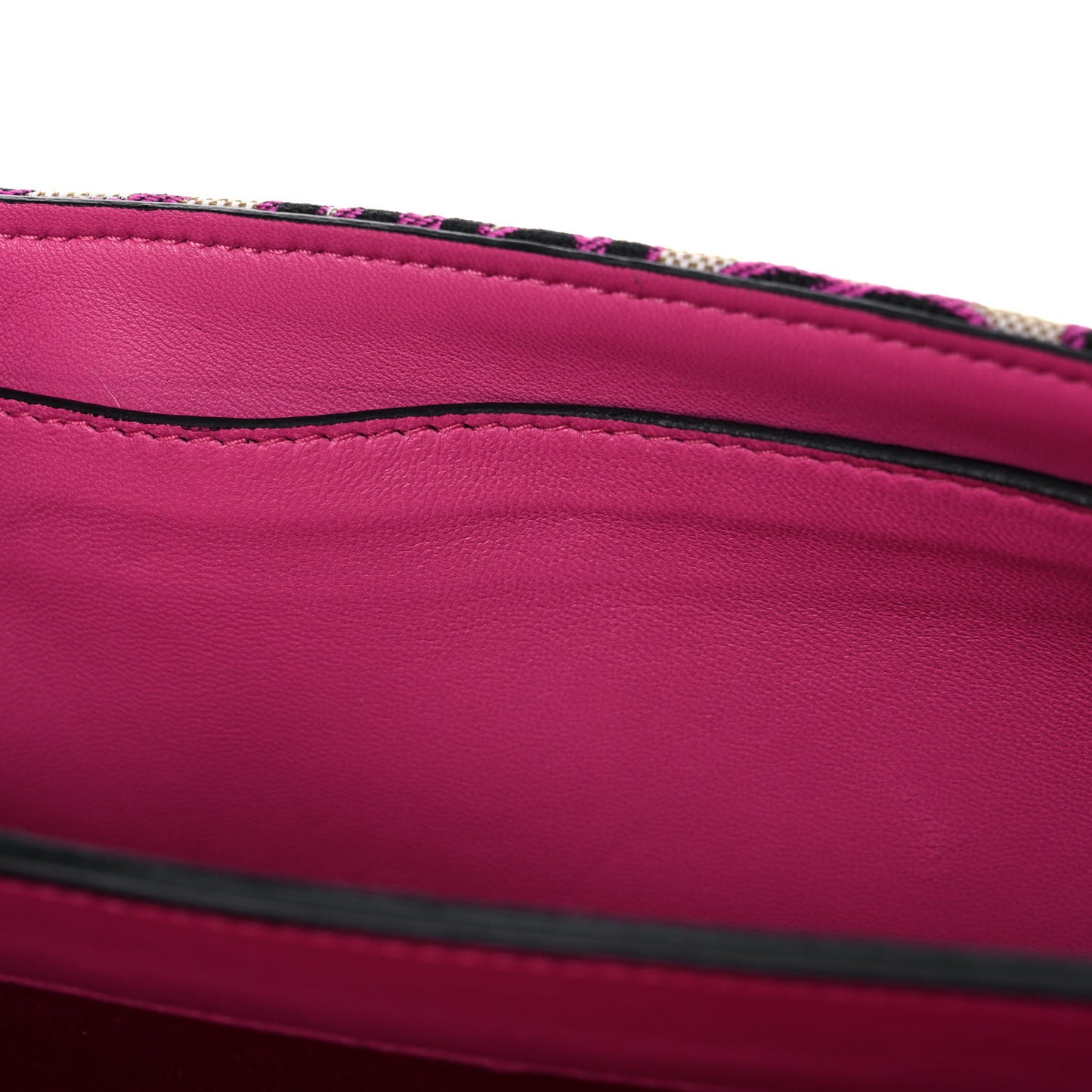 Jacquard Crocodile Embossed Calfskin Crystal Solitaire Flap Bag Fuxia