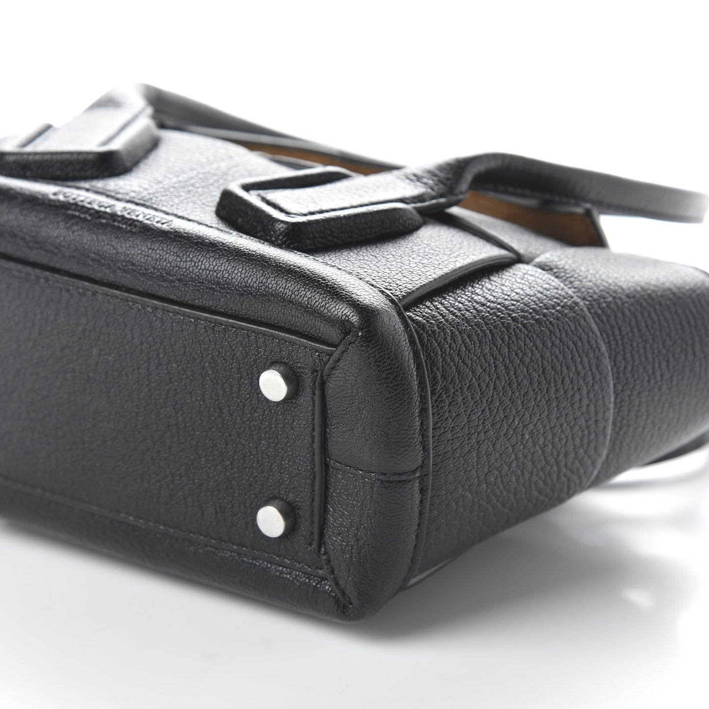 Grained Calfskin Mini Maxi Intrecciato Arco 33 Black
