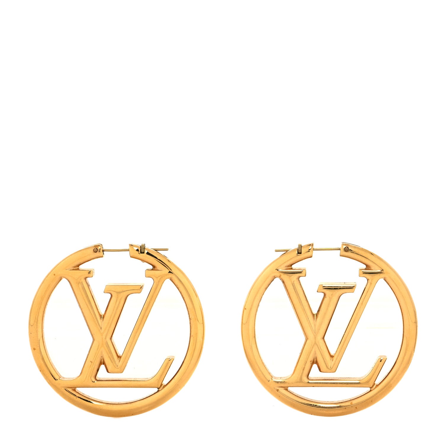 Louis Vuitton Metal Louise Hoop Earrings Gold 1 of 4