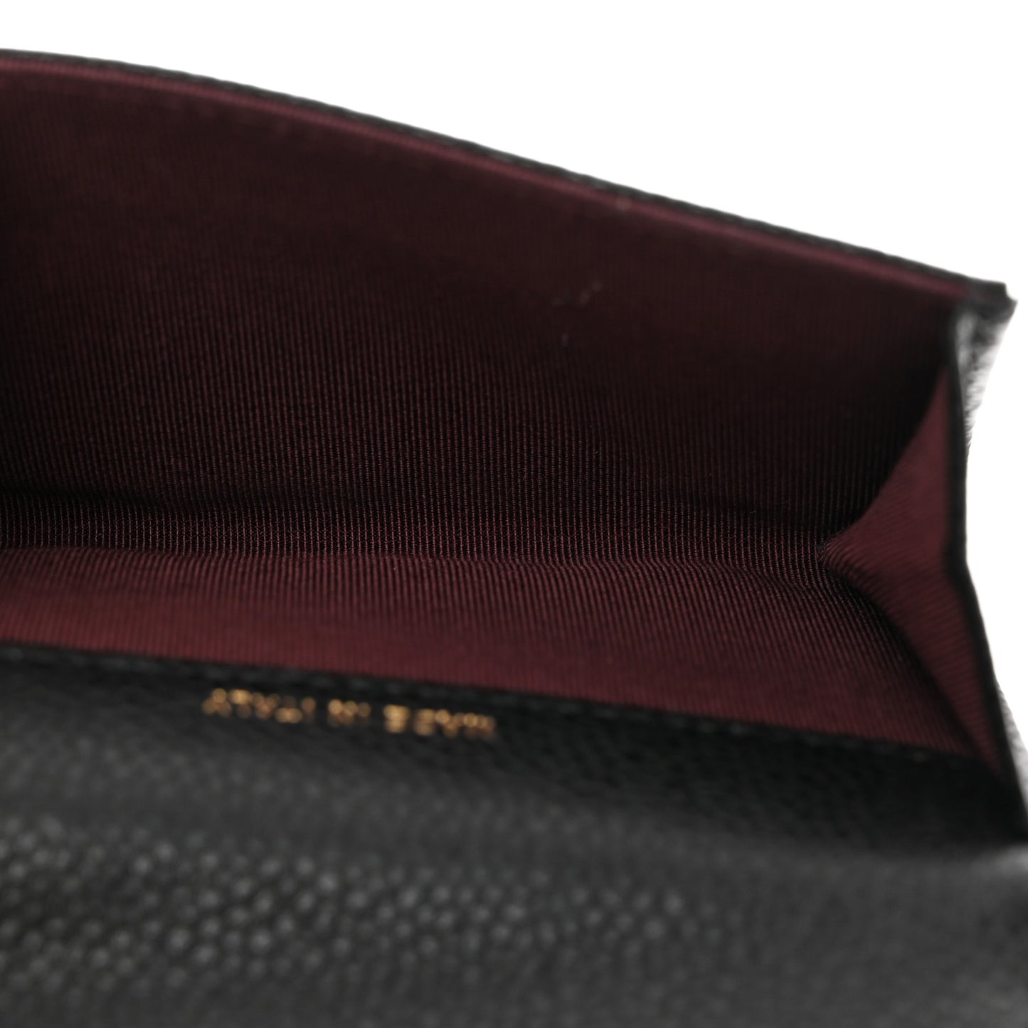 Caviar Quilted Flap Card Holder Wallet Black